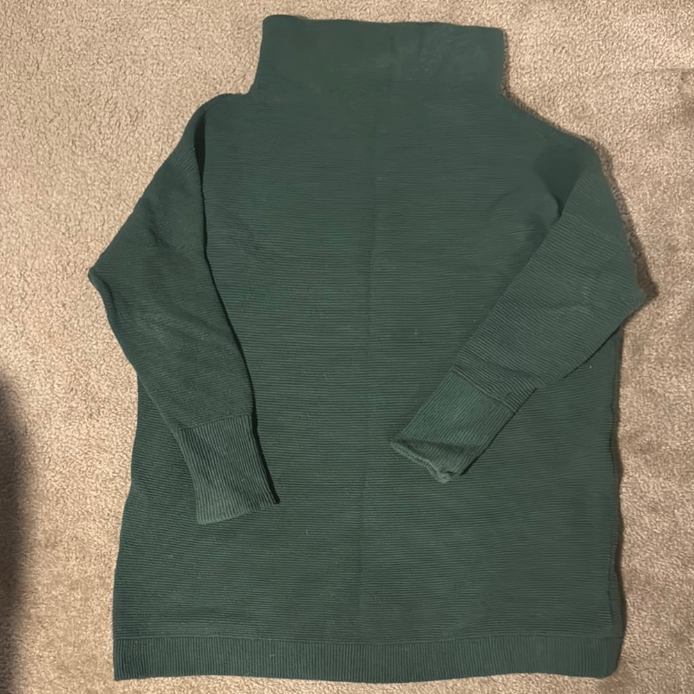 Free People Green Cowl Neck Sweater with Long Sleeves